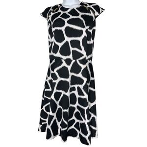 MICHAEL Michael Kors “Antalia” Giraffe Print Fit-and-Flare Dress – Size 4